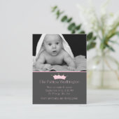 Stijlvolle roze kroonbabymeisje - Aankondiging van (Staand voorkant)