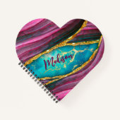 Stijlvolle roze kunstvlek voor goudglitter notitieboek (Voorkant)