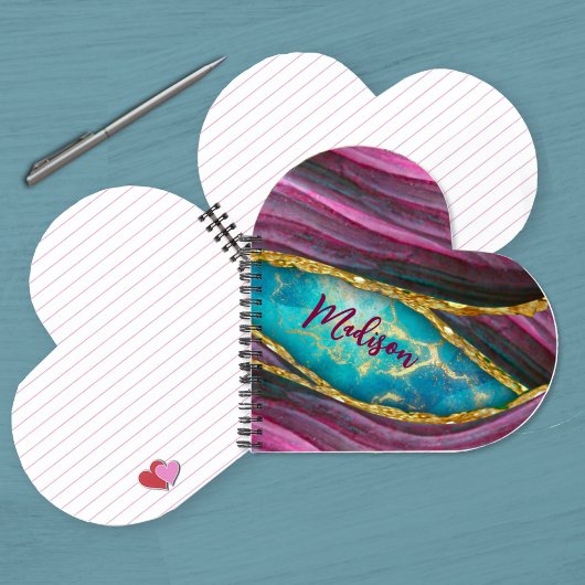 Stijlvolle roze kunstvlek voor goudglitter notitieboek