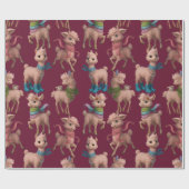 Stijlvolle roze lama's cadeaupapier (Vlak)