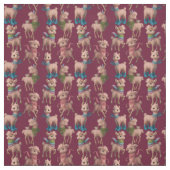 Stijlvolle roze lama's stof (Swatch)