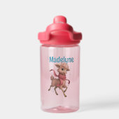 Stijlvolle roze lama's waterfles (Achterkant)