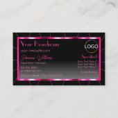 Stijlvolle roze Lijst zwarte gradiënt Modern met L Visitekaartje (Achterkant)