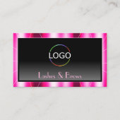 Stijlvolle roze Lijst zwarte gradiënt Modern met L Visitekaartje (Voorkant)