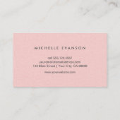 Stijlvolle roze Linen minimalistisch Professional Visitekaartje (Achterkant)