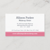 Stijlvolle roze lippen glitter make-up artiest visitekaartje (Achterkant)