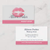 Stijlvolle roze lippen glitter make-up artiest visitekaartje (Voorkant / Achterkant)