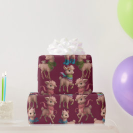 Stijlvolle Roze Llama's Cadeaupapier