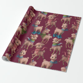 Stijlvolle Roze Llama's Cadeaupapier
