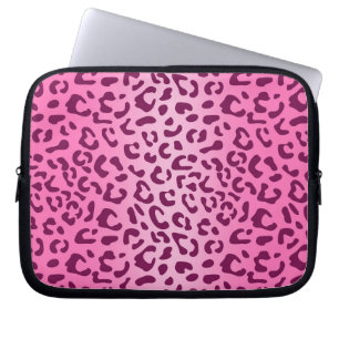 Stijlvolle roze luipaard afdrukken laptop sleeve