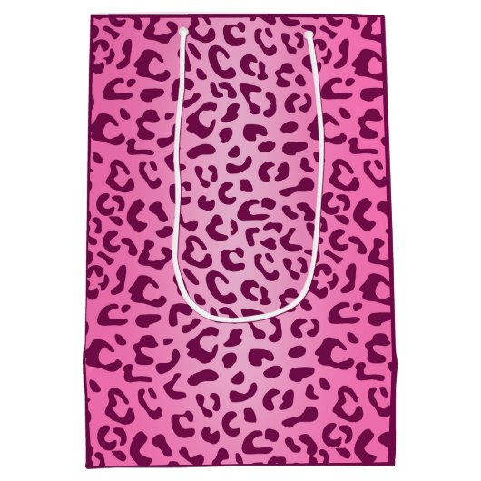 Stijlvolle roze luipaard afdrukken medium cadeauzakje (Achterkant)