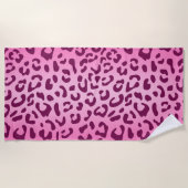 Stijlvolle roze luipaard afdrukken strandlaken (Voorkant)