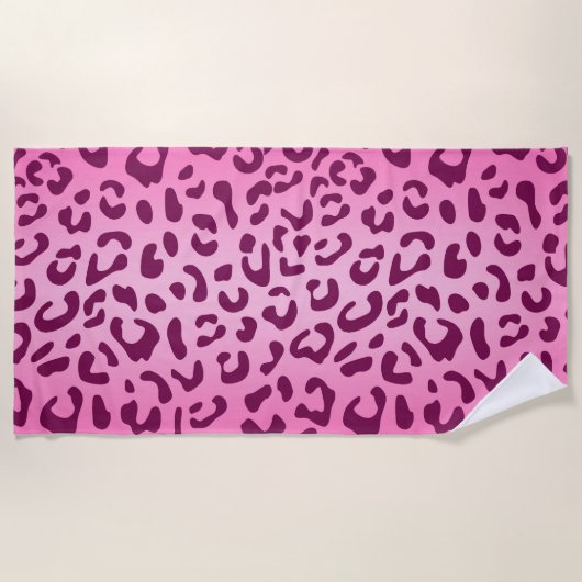 Stijlvolle roze luipaard afdrukken strandlaken (Voorkant)