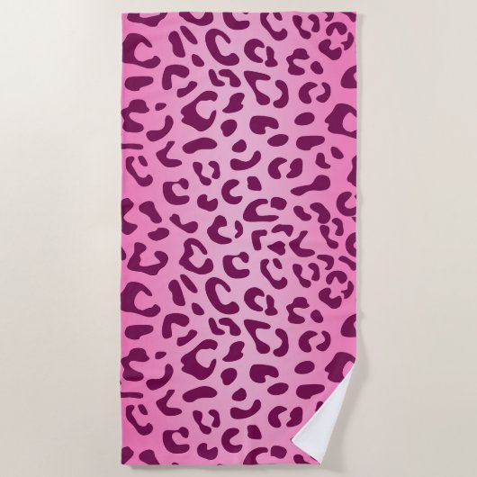 Stijlvolle roze luipaard afdrukken strandlaken (Voorkant)