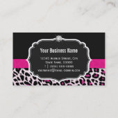 Stijlvolle roze luipaard printplaat Girly Ribbon N Visitekaartje (Achterkant)