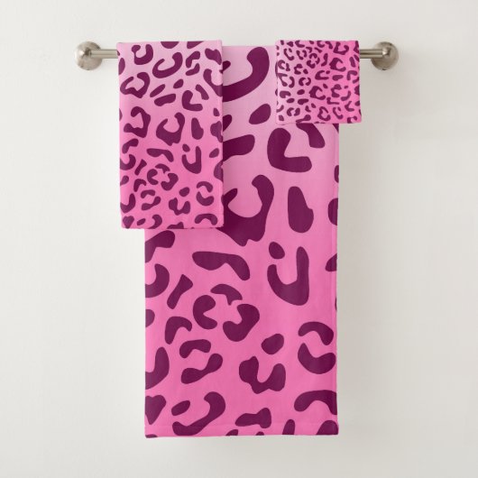 Stijlvolle roze luipaardprint bad handdoek (Insitu)