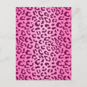 Stijlvolle roze luipaardprint briefkaart (Voorkant)