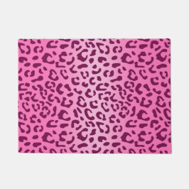 Stijlvolle roze luipaardprint deurmat