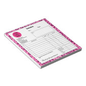 Stijlvolle roze luipaardprint factuur notitieblok (Schuin)