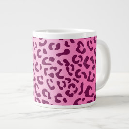 Stijlvolle roze luipaardprint grote koffiekop