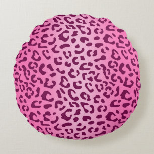 Stijlvolle roze luipaardprint kussenhoes rond kussen