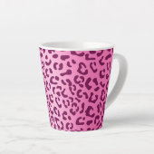 Stijlvolle roze luipaardprint latte mok (Rechterhoek)