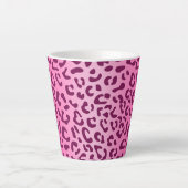 Stijlvolle roze luipaardprint latte mok (Voorkant)