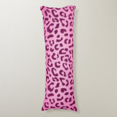 Stijlvolle roze luipaardprint lichaamskussen (Voorkant Verticaal)