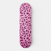 Stijlvolle roze luipaardprint persoonlijk skateboard (Voorkant)