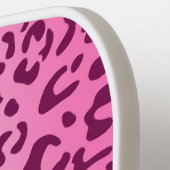 Stijlvolle roze luipaardprint pickleball paddle (Links Detail)