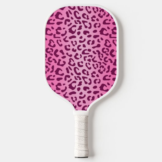 Stijlvolle roze luipaardprint pickleball paddle (Voorkant)