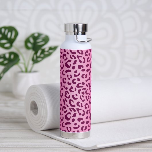 Stijlvolle roze luipaardprint waterfles (Yoga)