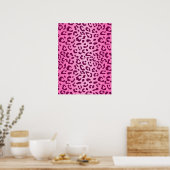 Stijlvolle roze luipaardprintposter poster (Keuken)