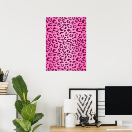 Stijlvolle roze luipaardprintposter poster