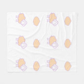 Stijlvolle roze luis met wolkenpatroon fleece deken (Voorkant (Horizontaal))