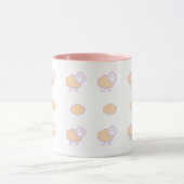 Stijlvolle roze luis met wolkenpatroon mok (Midden)