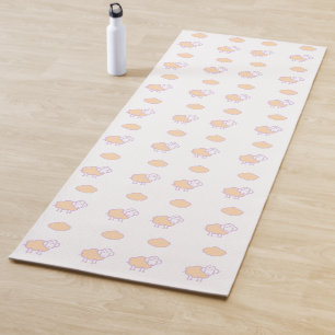 Stijlvolle roze luis met wolkenpatroon yogamat