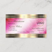 Stijlvolle roze marmeren gouden randen en Logo-ele Visitekaartje (Achterkant)