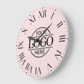 Stijlvolle roze merk bedrijf Business Logo Custom Grote Klok (Hoek)