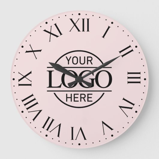 Stijlvolle roze merk bedrijf Business Logo Custom Grote Klok (Voorkant)