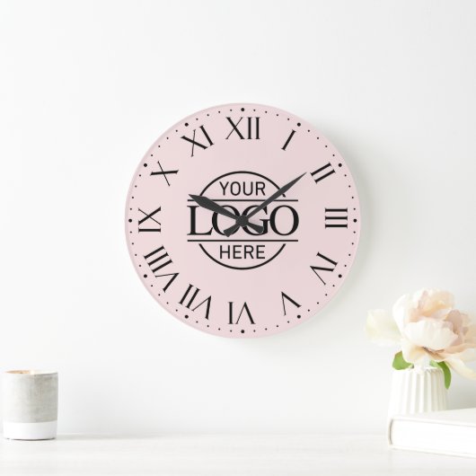 Stijlvolle roze merk bedrijf Business Logo Custom Grote Klok (Huis)