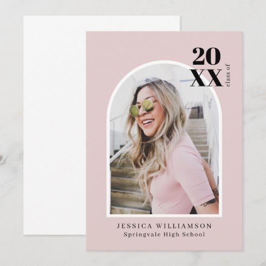 Stijlvolle roze, minimale Afstuderen van de Arch Aankondiging (Voorkant / Achterkant)