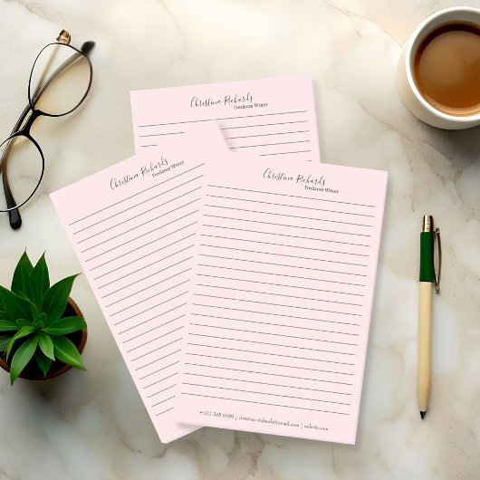 Stijlvolle roze minimalist post-it® notes