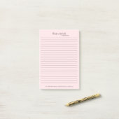 Stijlvolle roze minimalist post-it® notes (Op bureau)