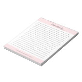 Stijlvolle roze minimalistische voering notitieblok (Linkerzijde)