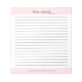 Stijlvolle roze minimalistische voering notitieblok (Voorkant)