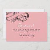 Stijlvolle Roze Mis Quince Dankbaarheid Foto Bedankkaart (Voorkant)