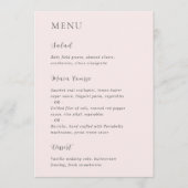Stijlvolle Roze Moderne Bruiloft Menu (Voorkant)