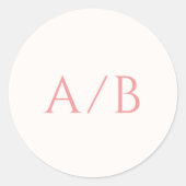 Stijlvolle roze moderne bruiloft ronde sticker (Voorkant)