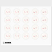 Stijlvolle roze moderne bruiloft ronde sticker (Vel)